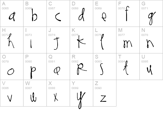 Thinking of You uppercase A-Z preview
