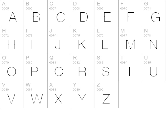 ThinMan uppercase A-Z preview
