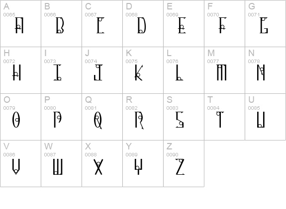Thirteen O Clock uppercase A-Z preview