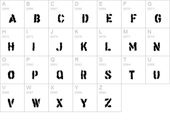 This Corrosion uppercase A-Z preview