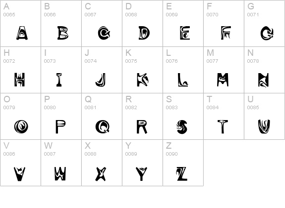 ThistlemParts uppercase A-Z preview