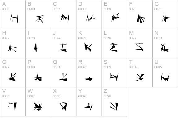 Tholian Regular uppercase A-Z preview