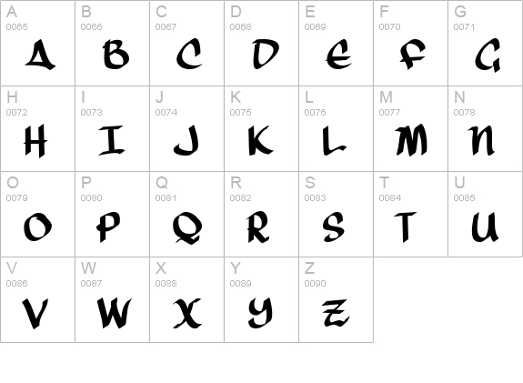 Three Arrows uppercase A-Z preview