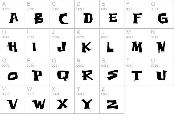 Thud uppercase A-Z preview