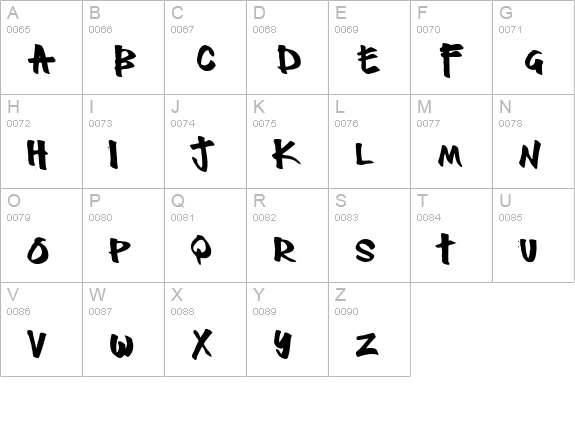 Thug uppercase A-Z preview