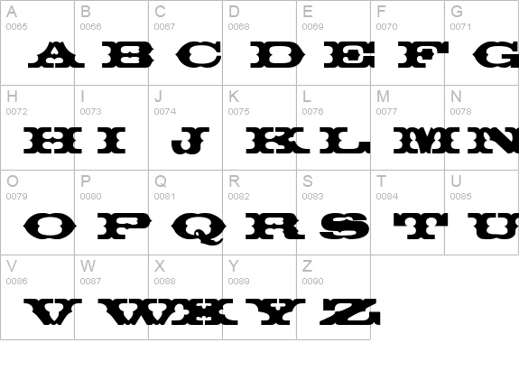 Thunder row Normal uppercase A-Z preview