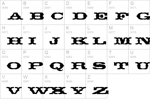 ThunderbirdDReg uppercase A-Z preview