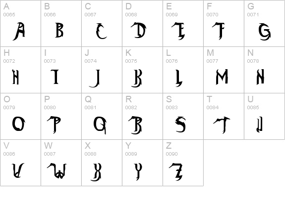 Thundercats Normal uppercase A-Z preview
