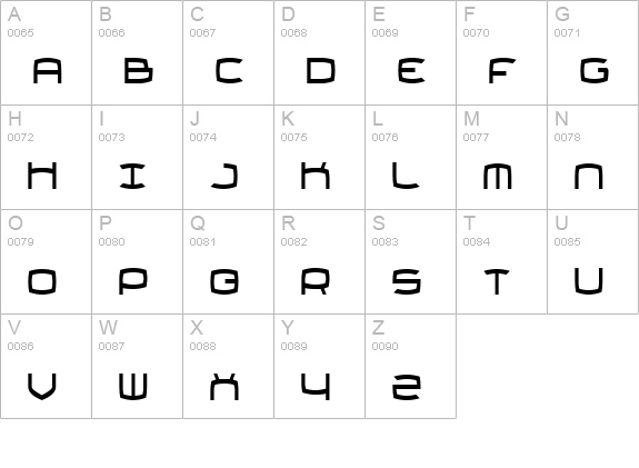 Thundergod Condensed uppercase A-Z preview