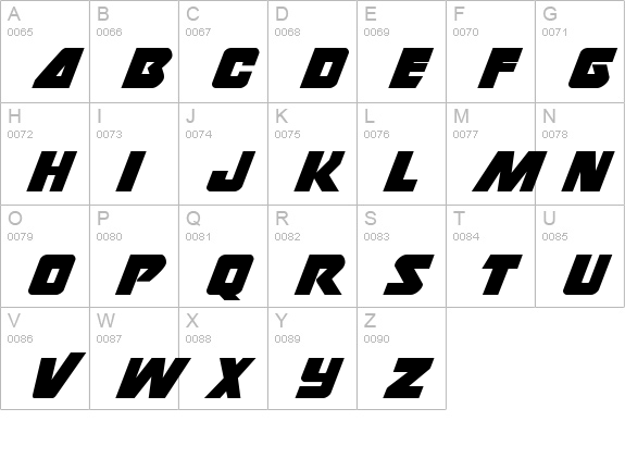 Thunderstrike uppercase A-Z preview