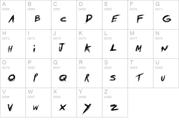 Tibetan Beefgarden AOE uppercase A-Z preview