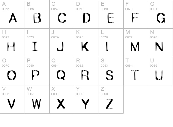 Ticket Bold uppercase A-Z preview