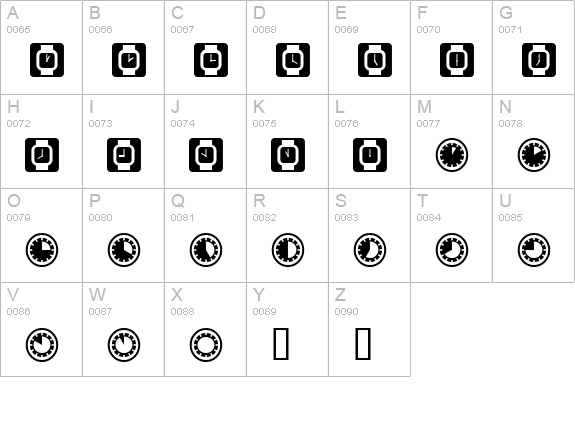 TictacTwo uppercase A-Z preview