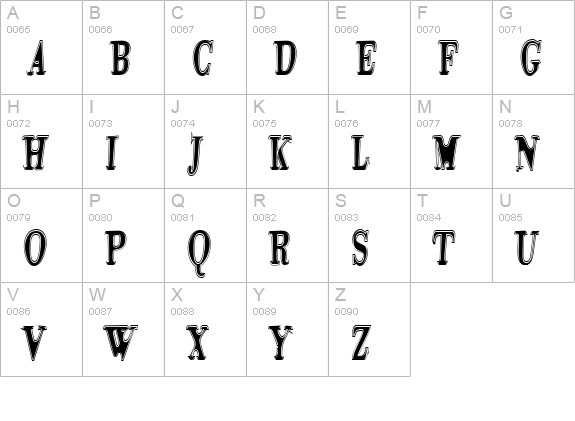 Tidelagskoprofag uppercase A-Z preview