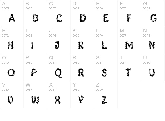 TiedUp uppercase A-Z preview