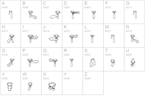 TIEKNOT uppercase A-Z preview