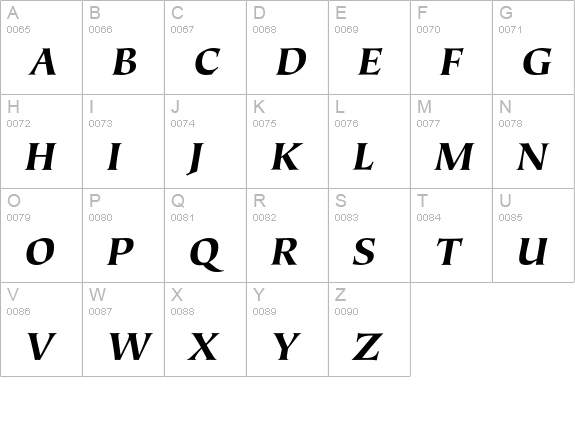 TiepoloEF-BlackItalic uppercase A-Z preview