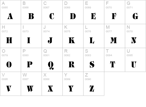 Tiffany-Heavy-Bold Cn uppercase A-Z preview