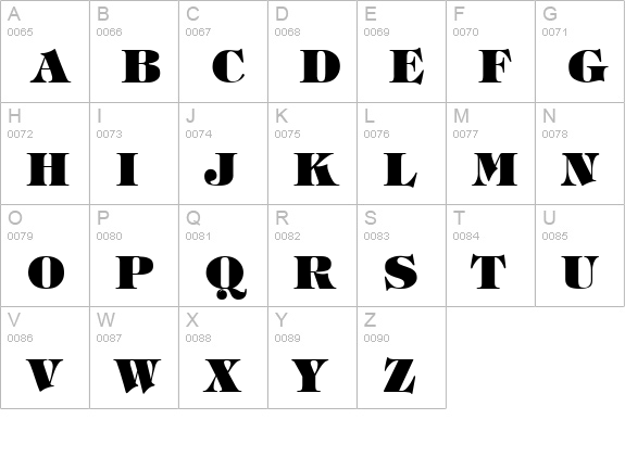 Tiffany-Heavy-Normal uppercase A-Z preview