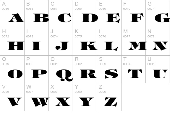 Tiffany-Heavy-Normal Ex uppercase A-Z preview
