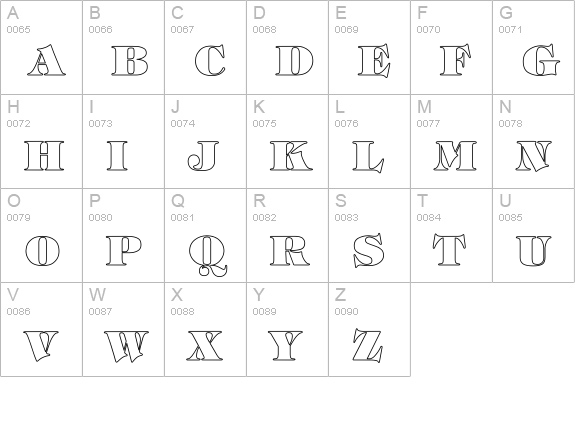 Tiffany-Heavy-Normal Hollow uppercase A-Z preview