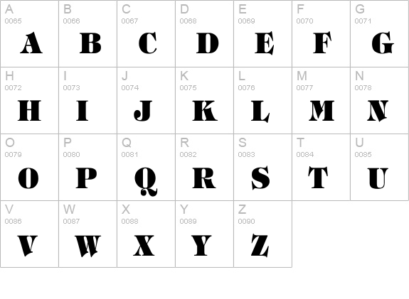 Tiffany-Heavy-Normal Th uppercase A-Z preview