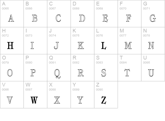 Tiffany-ThinHC uppercase A-Z preview
