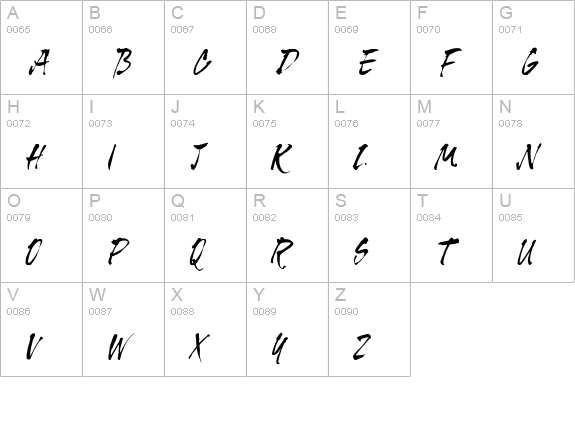 Tiger Rag Plain uppercase A-Z preview