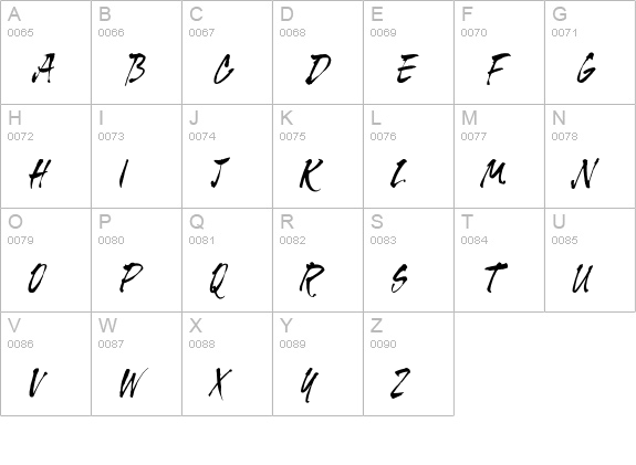 Tiger Rag Std uppercase A-Z preview