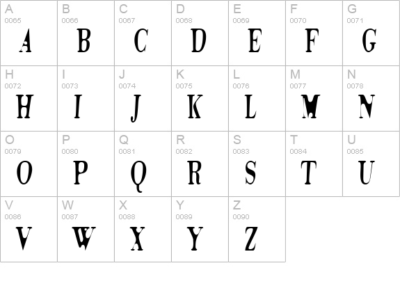 Tiidelag uppercase A-Z preview