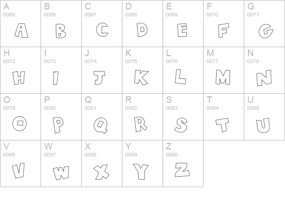 Tiki Tropic Outline uppercase A-Z preview