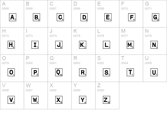 Tilez uppercase A-Z preview