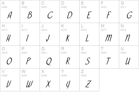 TiloEF uppercase A-Z preview