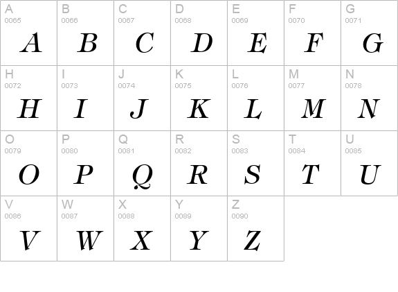 Timber-Italic uppercase A-Z preview