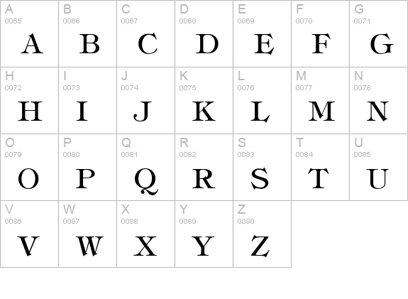 Timbrel Regular uppercase A-Z preview