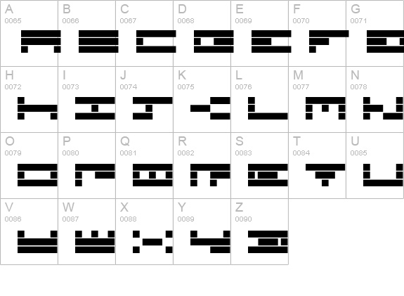 TimeBomb uppercase A-Z preview