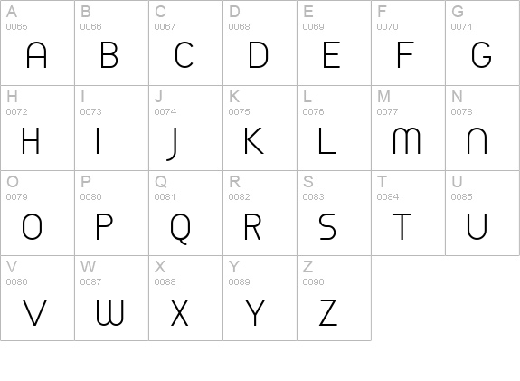 TimeBurner uppercase A-Z preview