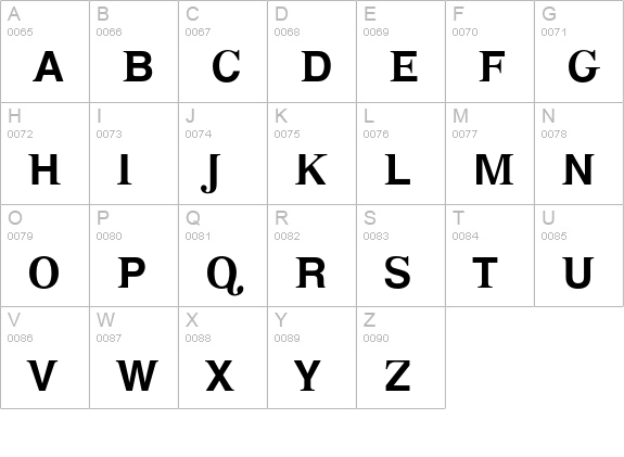 TimeinHell uppercase A-Z preview