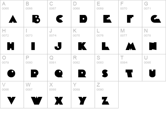 Timepiece uppercase A-Z preview