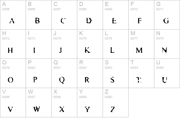 Times New Zoo-man uppercase A-Z preview