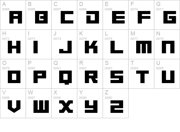 TimeTrek uppercase A-Z preview