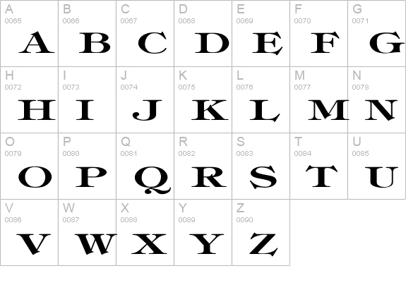 Timpani-Bold Ex uppercase A-Z preview
