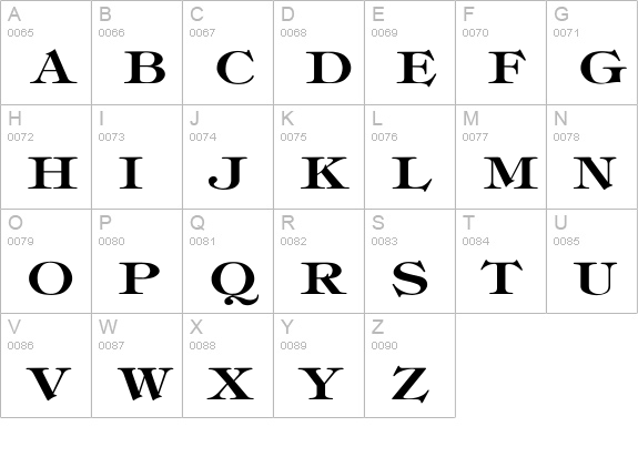 Timpani-Bold Wd uppercase A-Z preview