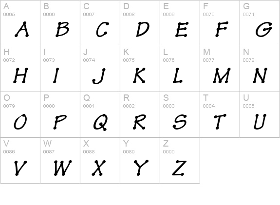 TinkerToy HeavyOblique uppercase A-Z preview