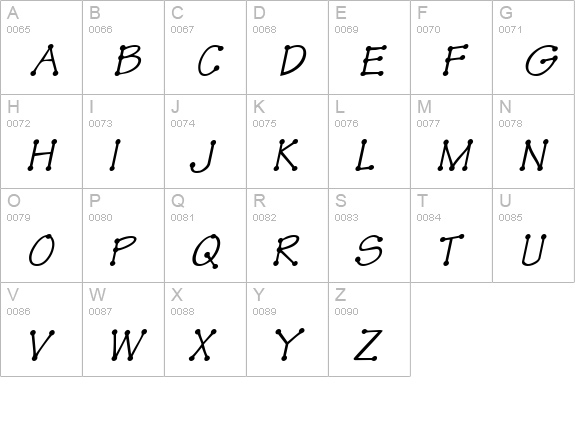 TinkerToy Oblique uppercase A-Z preview