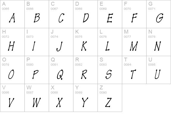 TinkerToyCondensed Oblique uppercase A-Z preview