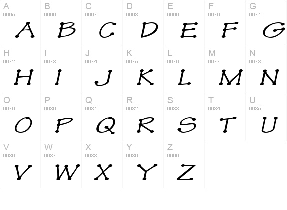 TinkerToyExtended Oblique uppercase A-Z preview