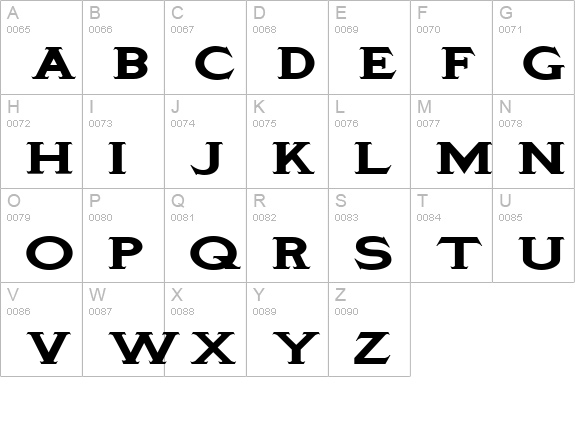 TinplateTitlingBlackWide uppercase A-Z preview