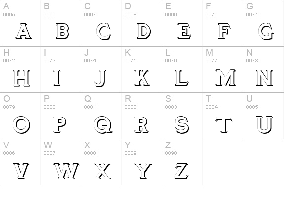 TinplateTitlingShadowed uppercase A-Z preview