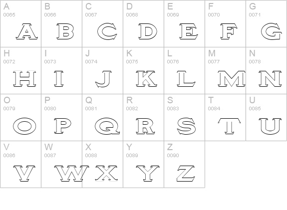 TinplateTitlingWide uppercase A-Z preview